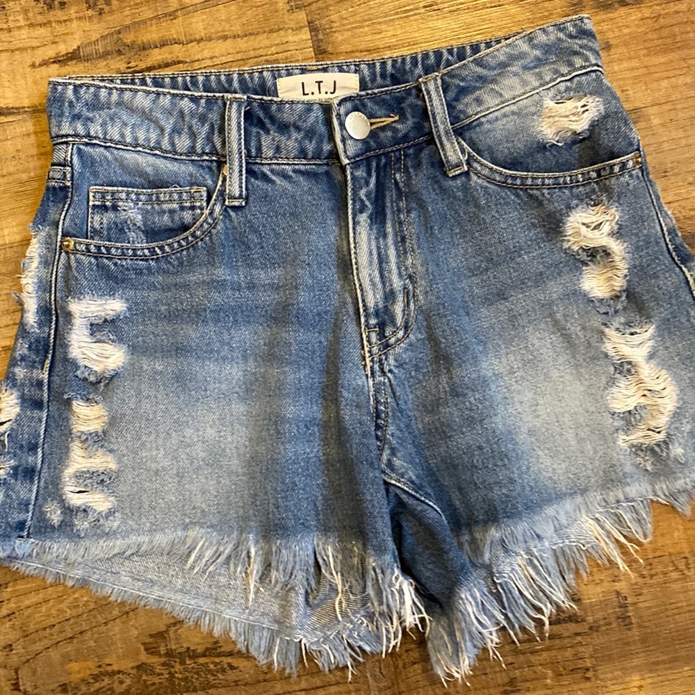 Distressed Denim Shorts
